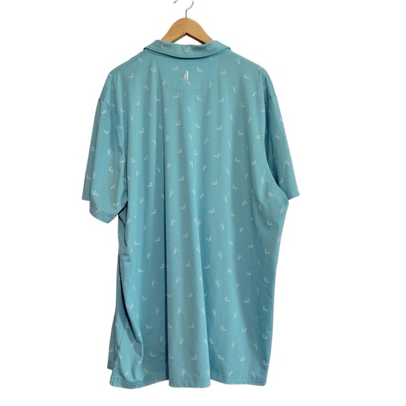 Johnnie-O Blue Performance Golf Mermaid Print Polo Men’s Size XXL - Picture 2 of 9